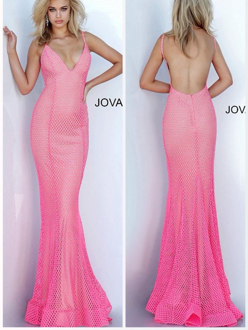 NWT - Jovani Pink Mesh Prom Dress (14)